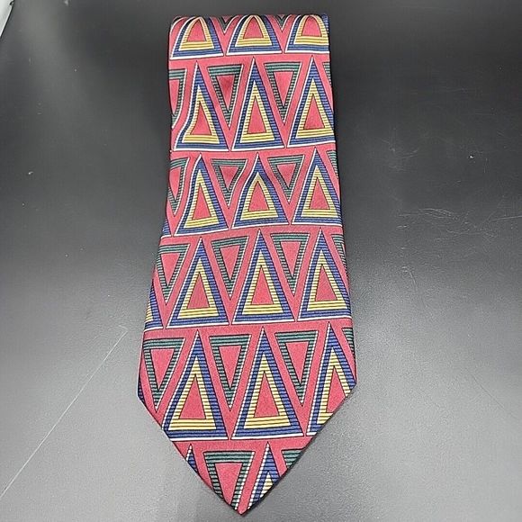 VTG Jacobs Roberts for Mr. Wicks Men's Tie 100% Silk Geometric Pattern 56 x 3.75 - Picture 3 of 9